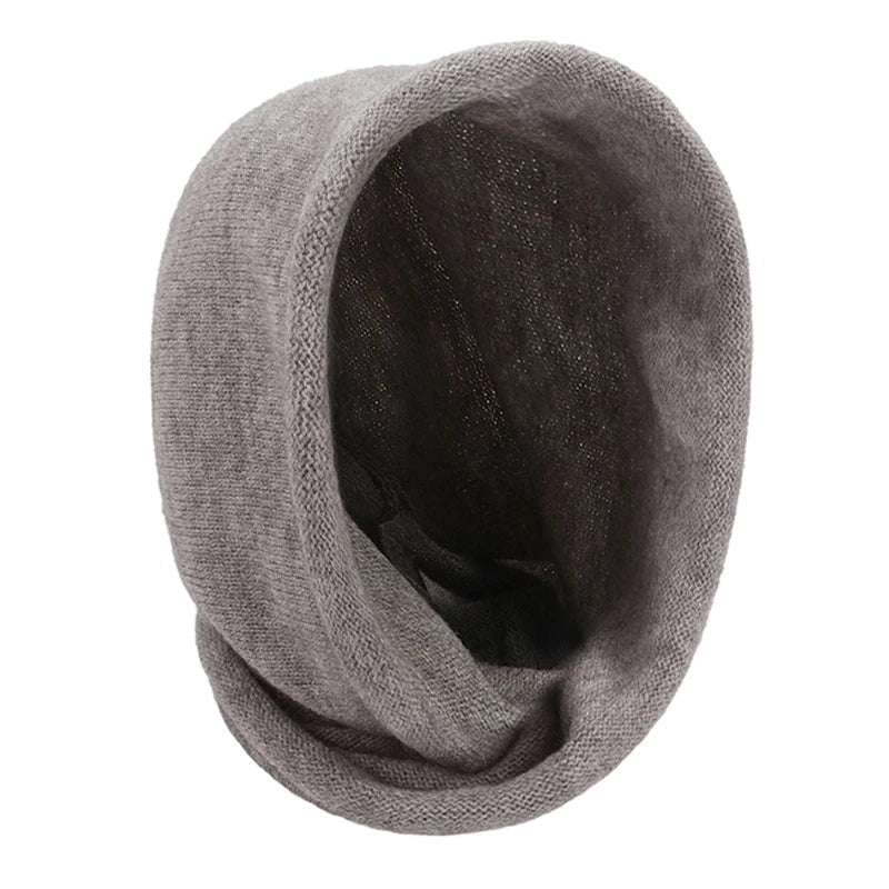 Women Knitted Scarf Hood Hat Neck Collar Cap