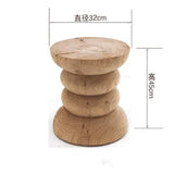 Creative Solid Wood Stool Log Pouf Sitting Stool