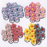 12Pcs/bag Girls Elastic Flower Hair Bands Sweet Hair