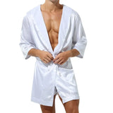 Men's Sleepwear Robe Night Clothes Silk Kimono Bathrobe