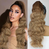 Vigorous Synthetic Long Body Wavy Drawstring Ponytail for
