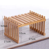 Natural Bamboo Indoor Plant Stand for Desk,2 Tier