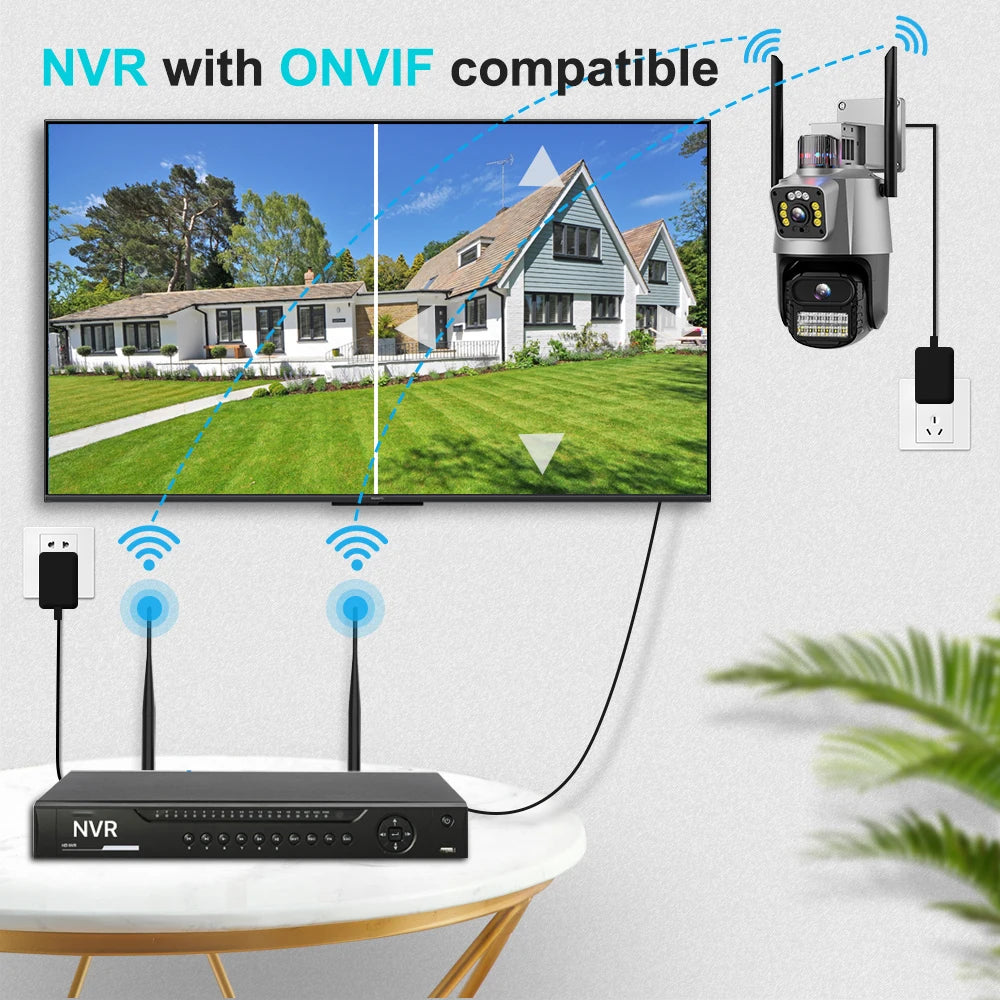 Outdoor Wifi PTZ Camera 4K 8MP HD Dual-Lens