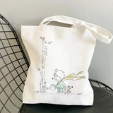 Fashion Trend Cartoon Print Canvas Tote Bag Korea Shopping Bag Ladies Daily Versatile Shoulder Bag Little Prince Pattern Handbag