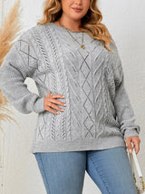 GIBSIE Plus Size Off Shoulder Long Sleeve Sweaters