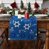 Happy Hanukkah Menorah Table Runner, Seasonal Chanukah Kitchen