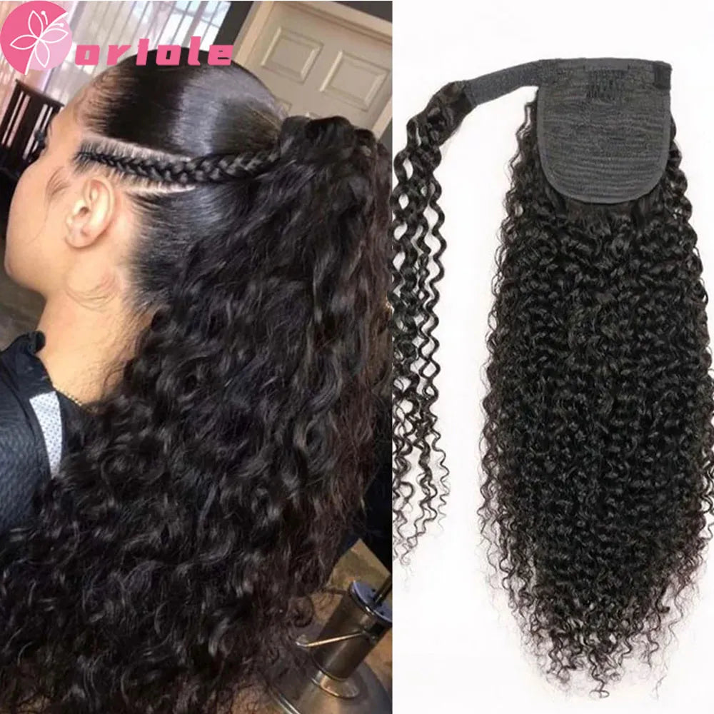 Clip in Ponytail Hair Extension Water Wave Human