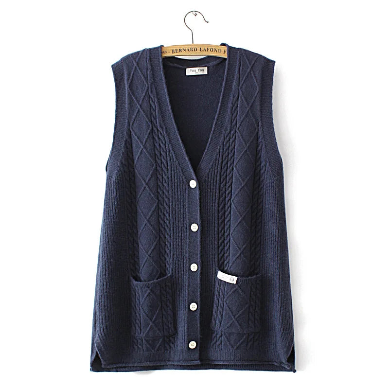 2022 Autumn Winter Plus Size Sweater Vest Women