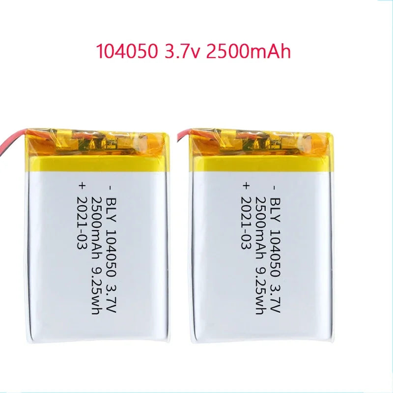 104050 Batteries 104050 3.7V 2500mAh Polymer Lithium Rechargeable