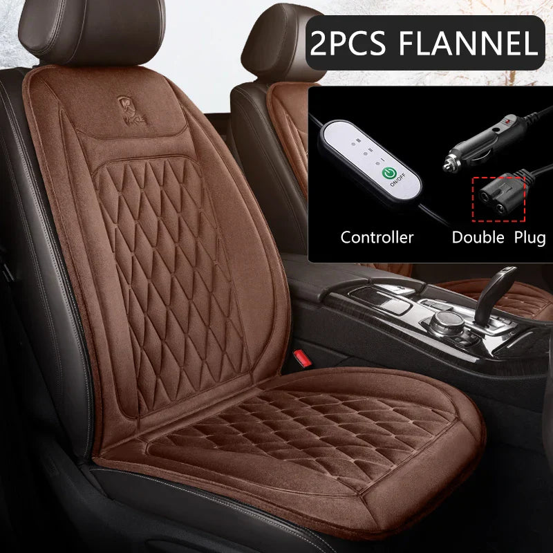 12V Heated Car Seat Cushion Cloth/Flannel Car Seat