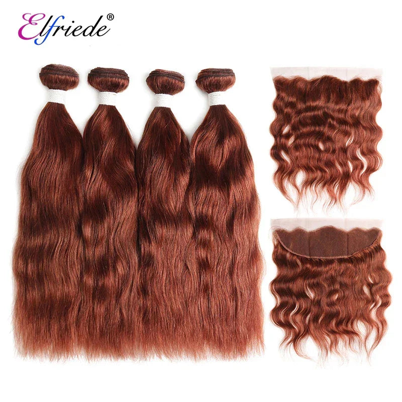 Elfriede #33 Dark Auburn Colored Natural Wave Hair