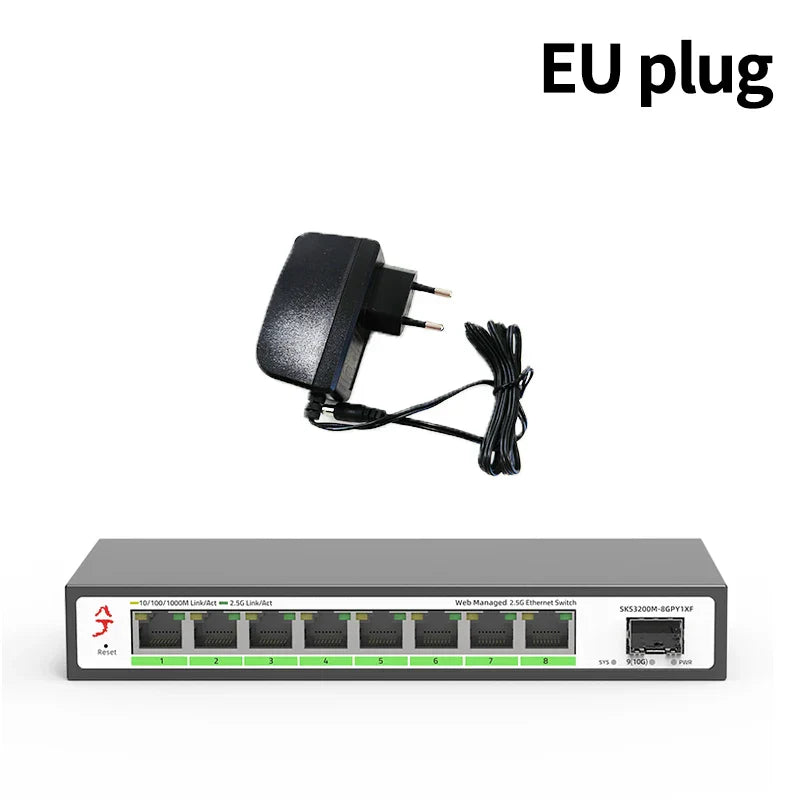 2.5g Switch 100/1000/2500Mbps RJ45 8 Ports 10Gbps SFP+