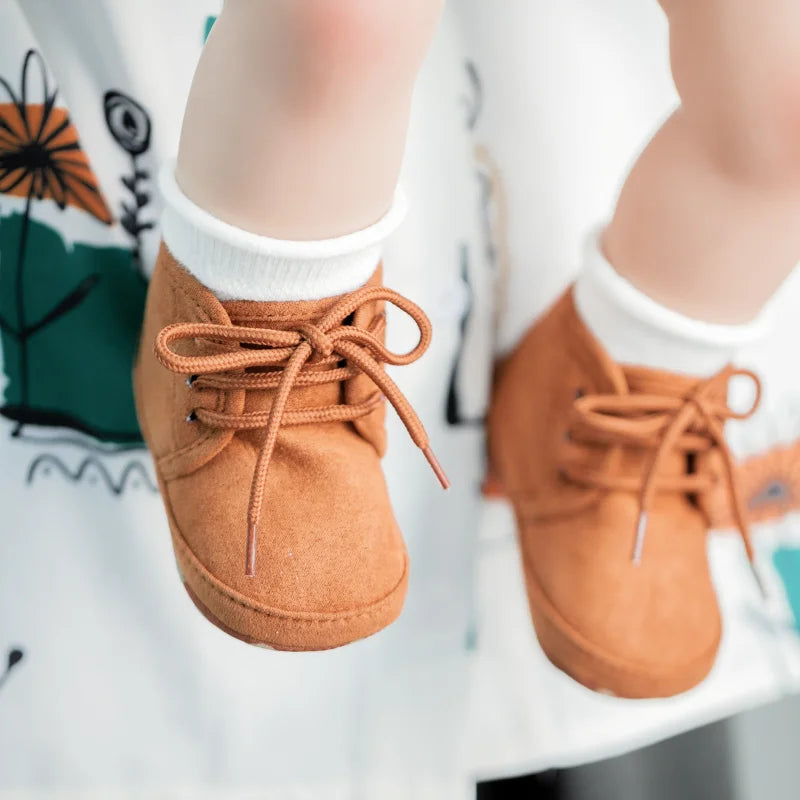 Newborns Baby Boys Girls Shoes Retro PU Soft