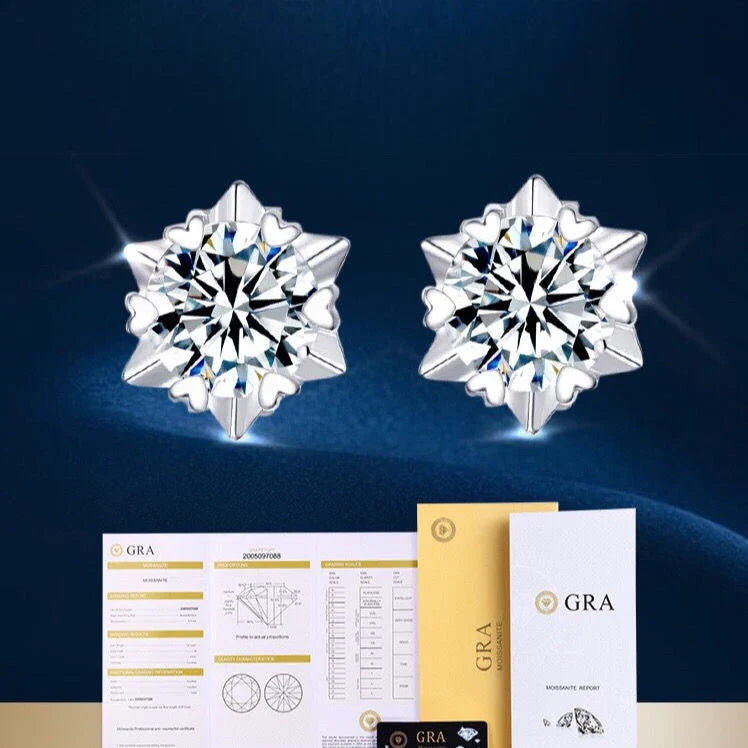 D VVS1 Moissanite Stud Earrings For Women 925