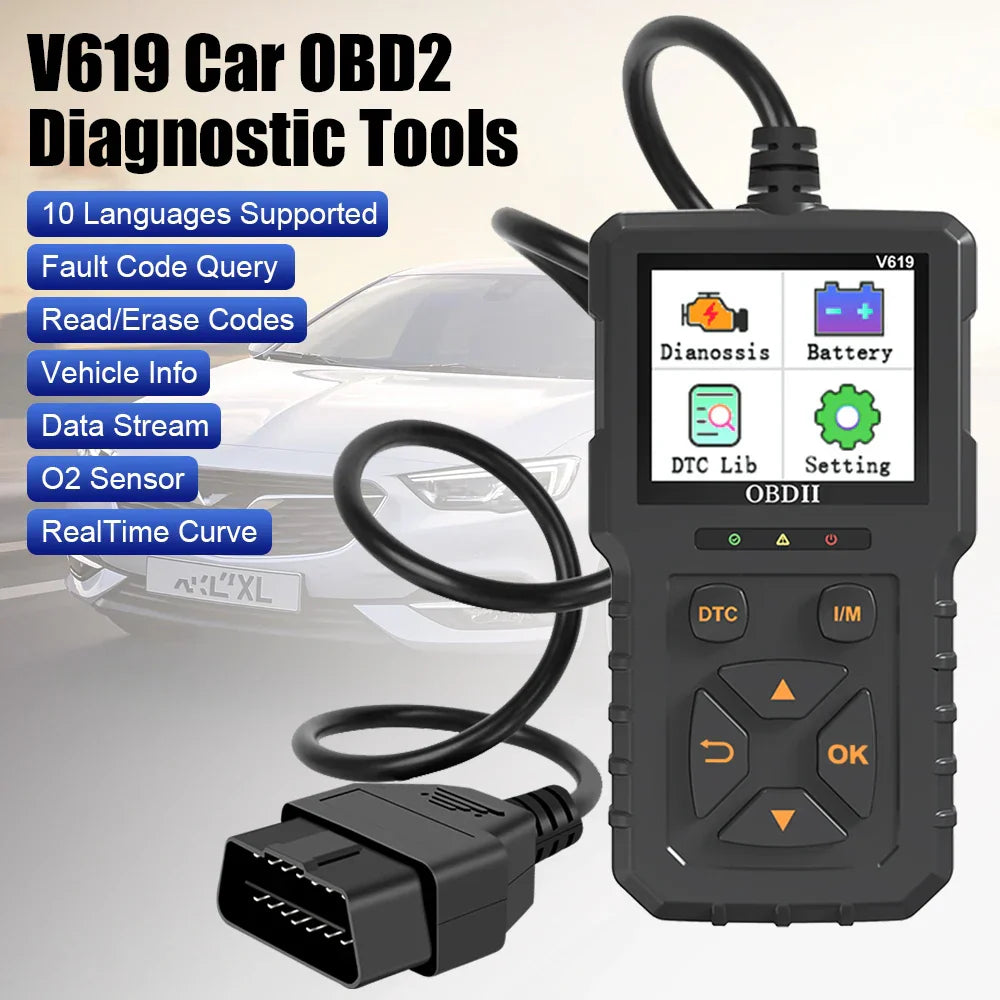 V619 12V Car OBD2 Diagnostic Tools OBD 2