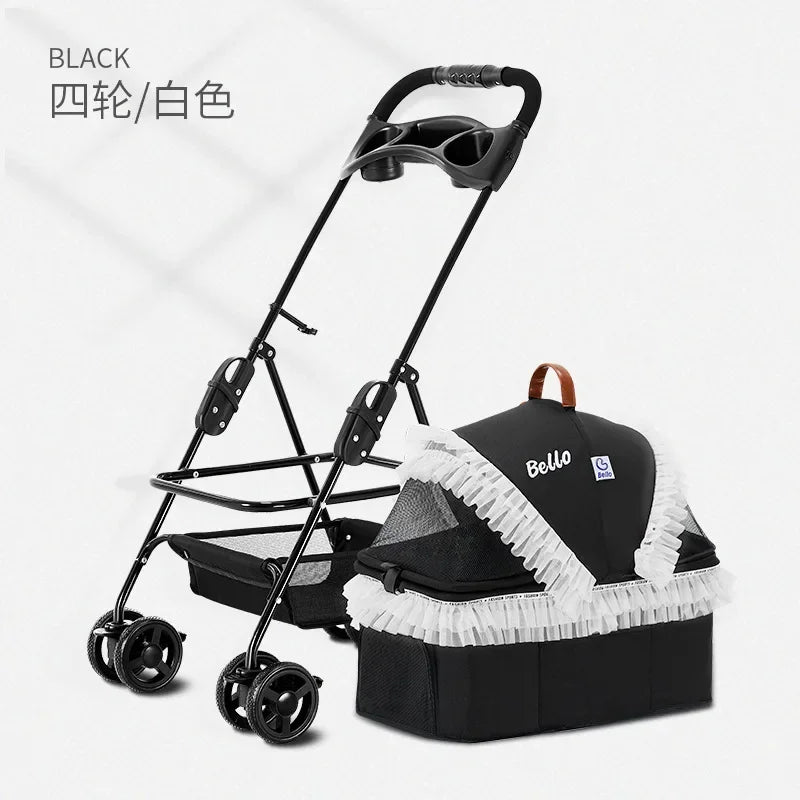 Detachable Pet Trolley 4 Wheel Universal Dog Stroller