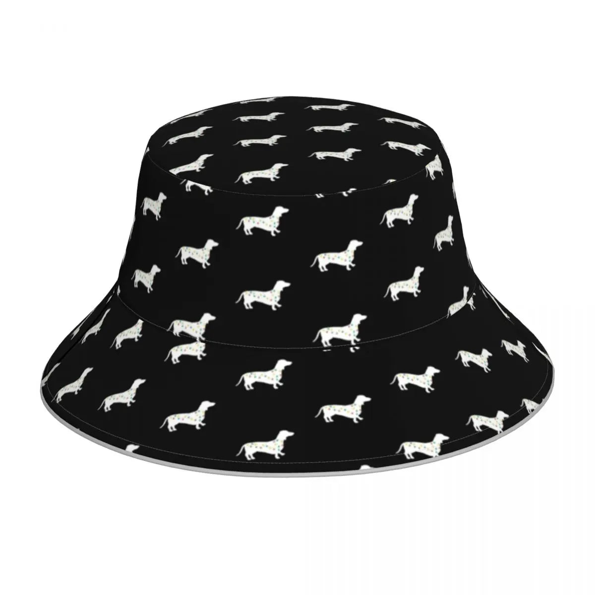 Dachshund Bucket Hat Black and Gold Dog Hawaii