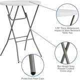 Round Plastic Bar Height Folding Event Tables, Set