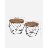 VASAGLE Small Coffee Table Set of 2, Round