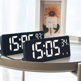 Voice Control Digital Alarm Clock Temperature Dual Alarm