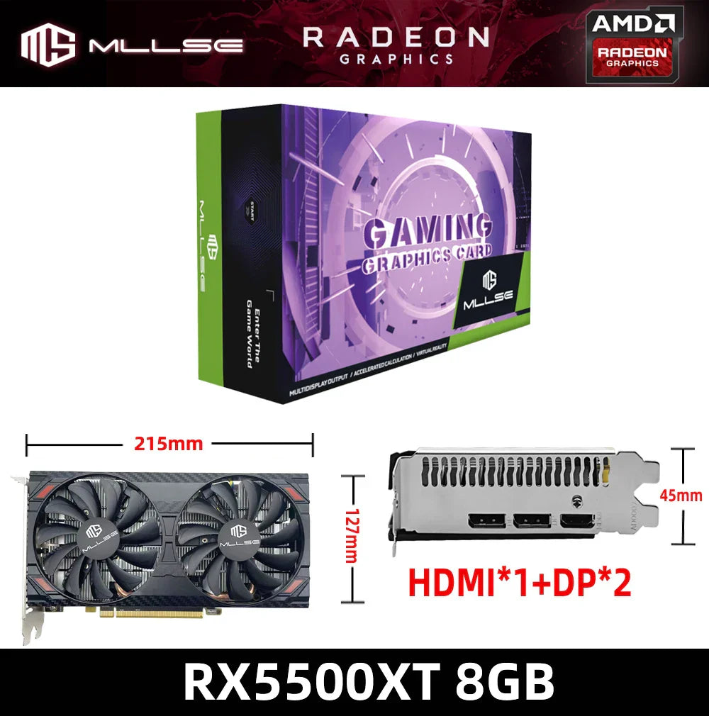 MLLSE Graphics Card RX 5500xt 8gb Placa De