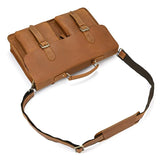 15.6" Genuine Leather Laptop Bag for Men - Cowhide Briefcase & Messenger Tote