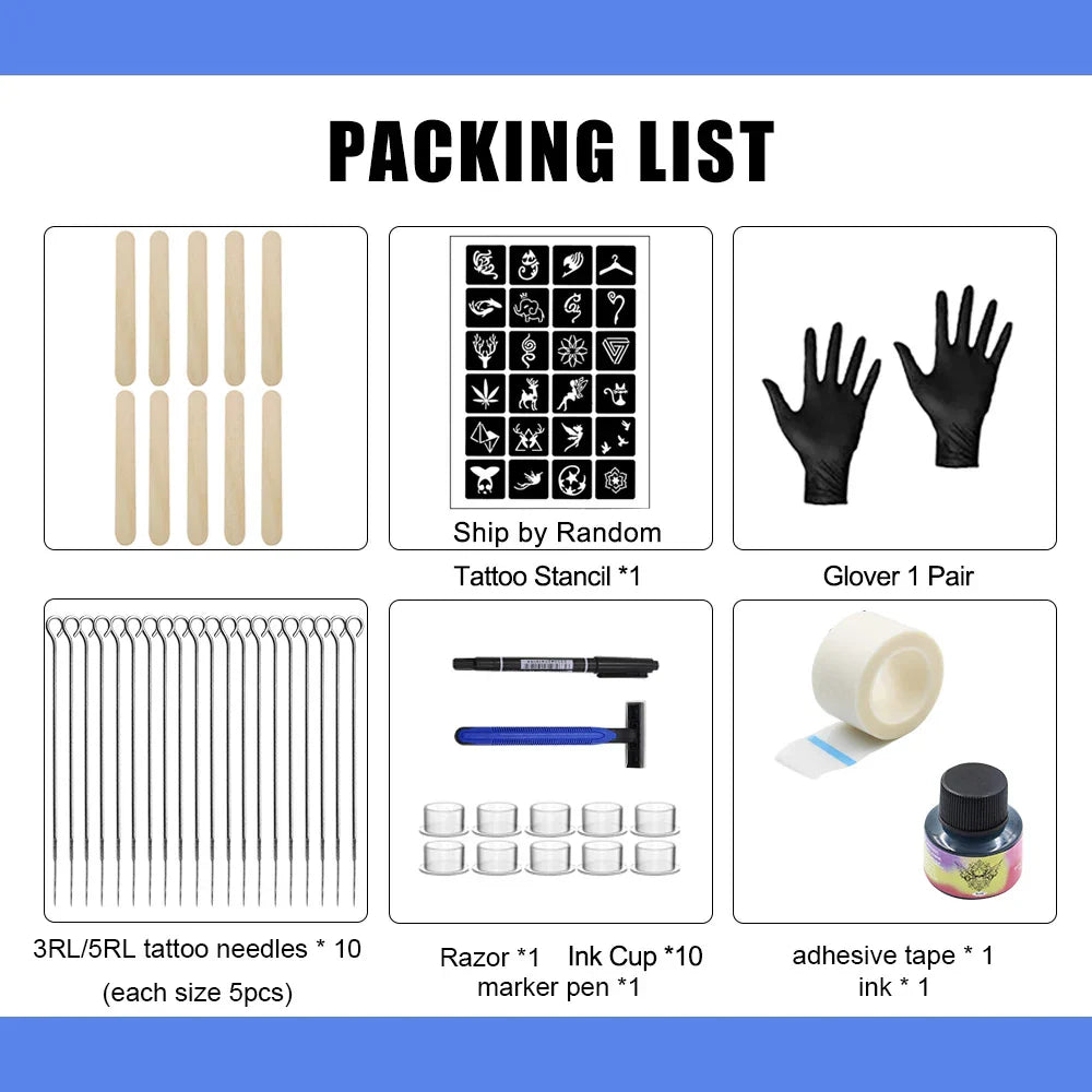 DIY Hand Poke and Stick Tattoo Kits with