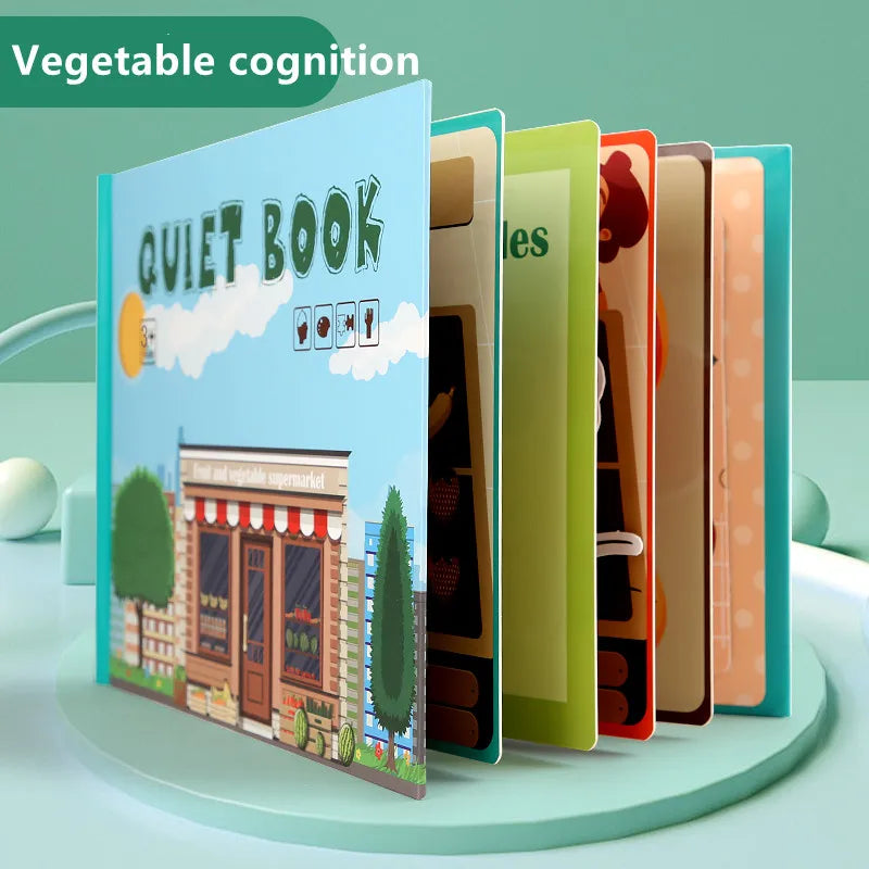Montessori Quiet Book Repeated Paste Reading Children Toy