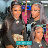 13x4 Transparent Lace Front Human Hair Wigs Pre