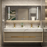 Light Luxury Bathroom Cabinet Rock Plate Washstand Modern