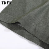 Embroidery Cargo Short Sleeve Shirts Mens Summer Vintage