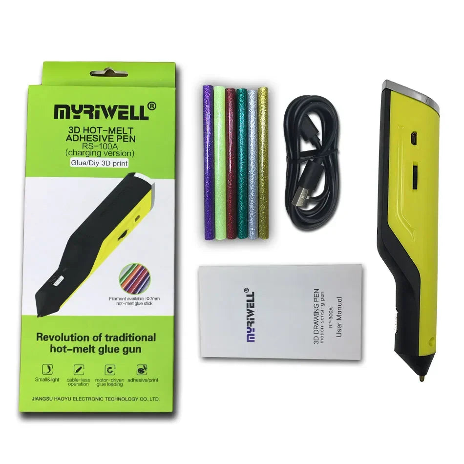 Creative Myriwell 3D Printing Pen with Hot Melt