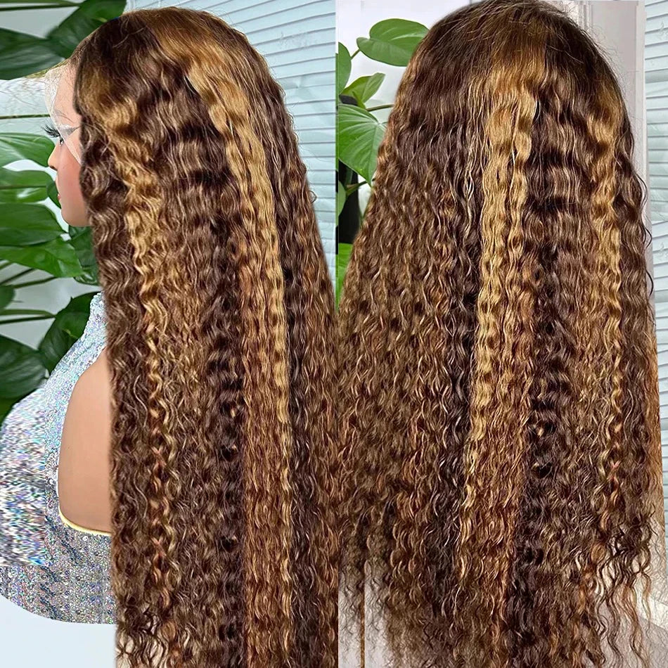 Curly Highlight 13x4 Lace Front Human Hair Honey