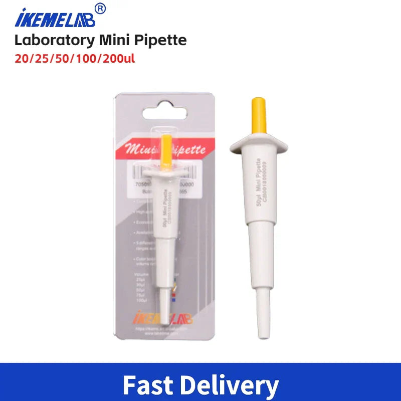 IKEME 2pcs Laboratory Mini Pipette 10-200ul Fixed Volumn