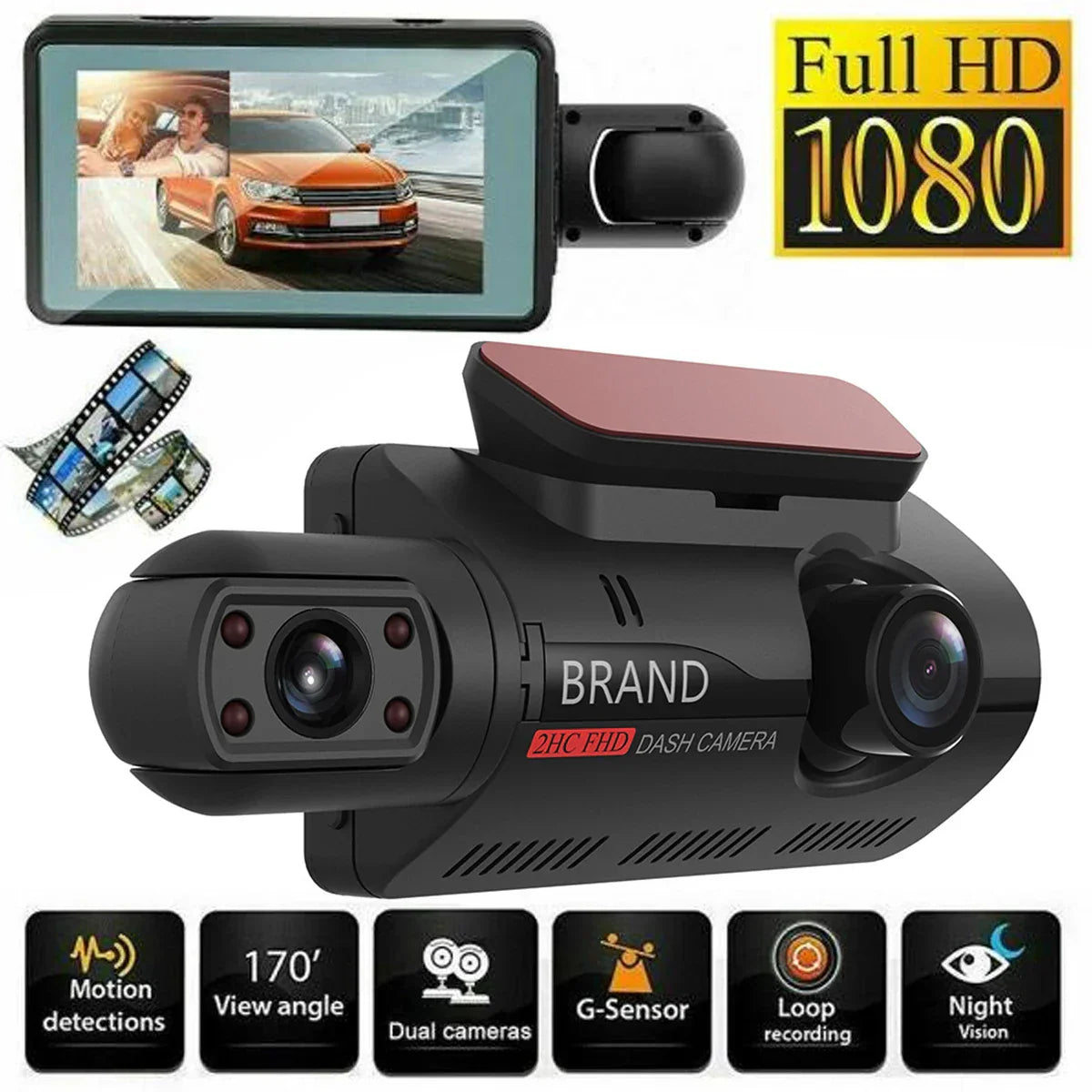 Dash Cam Car Dashboard Camera Car DVR3" Lens