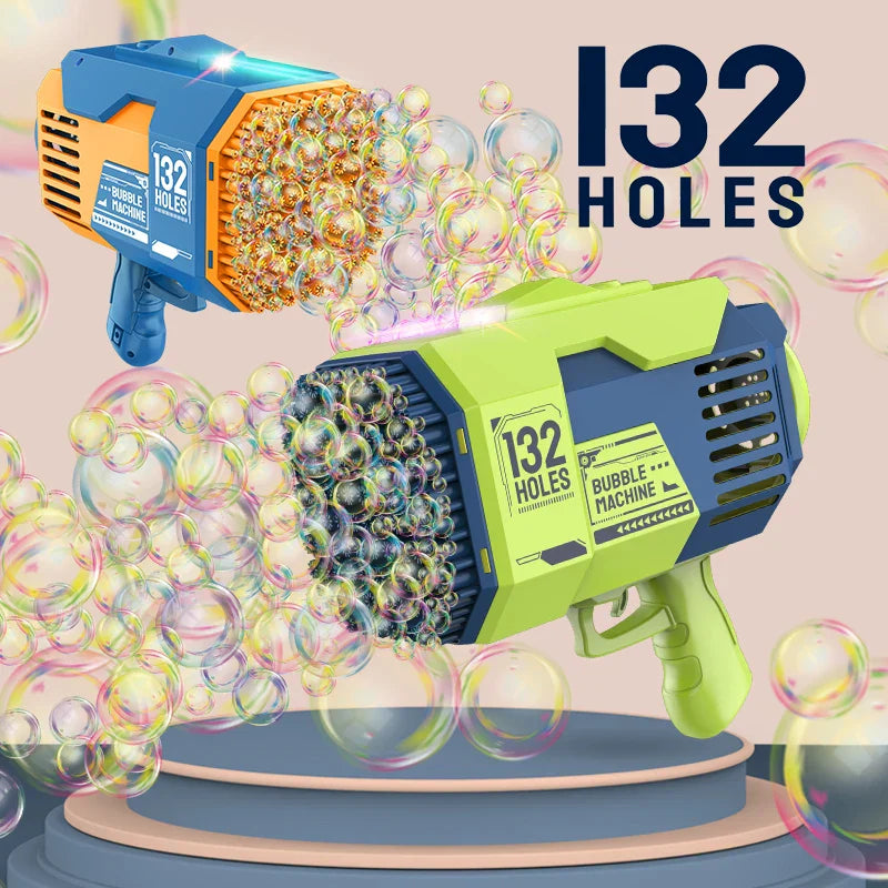 132Hole Rocket Luminous Bubble Gun Gatling Electric Soap