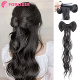 FORLISEE Bowknot Halftie High Ponytail Wig Clip Hair