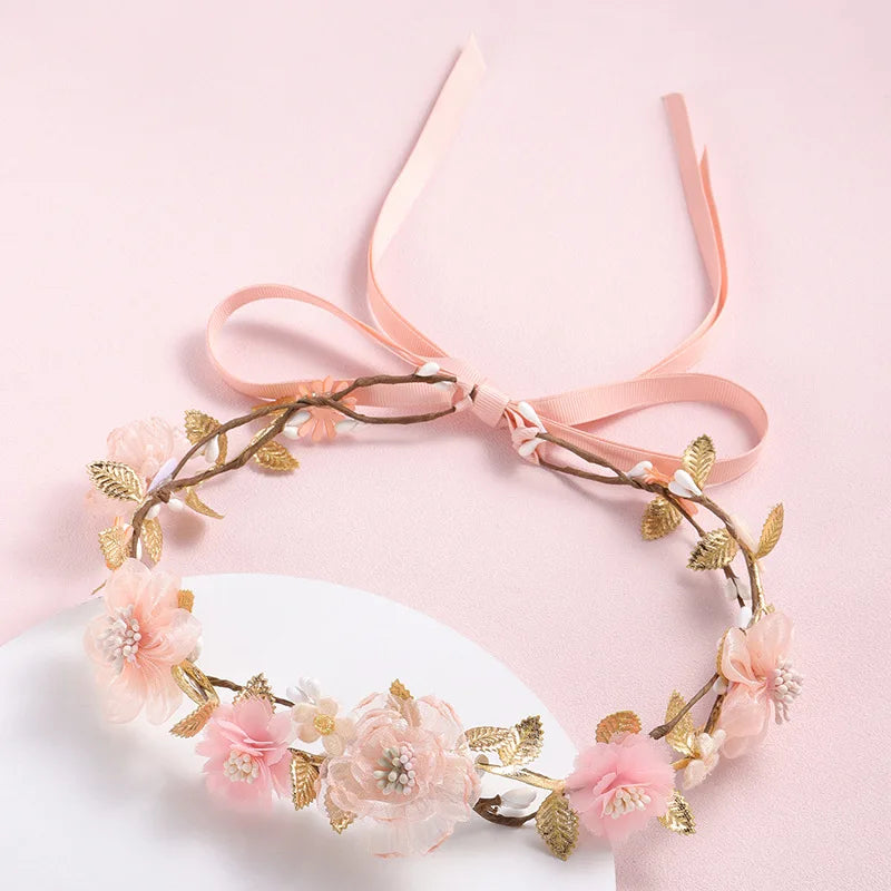 Artificial Flower Hairbands for Girls Trendy Pearl Cute