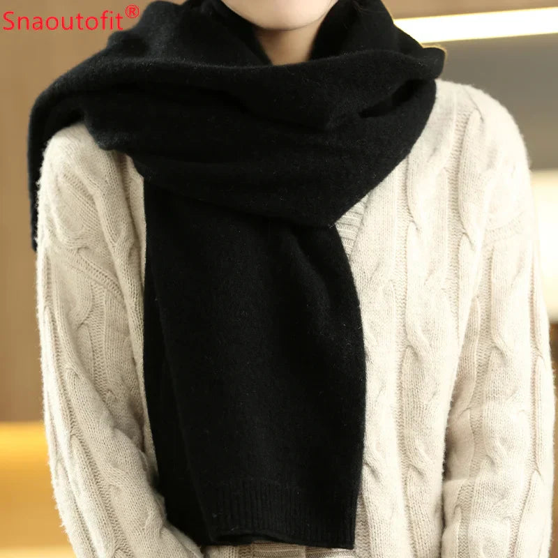 AllSeason Pure Wool Knitted Shawl Women's Casual Cashmere