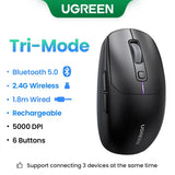 UGREEN Wireless Mouse Bluetooth5.0 Mouse Ergonomic 4000DPI 6