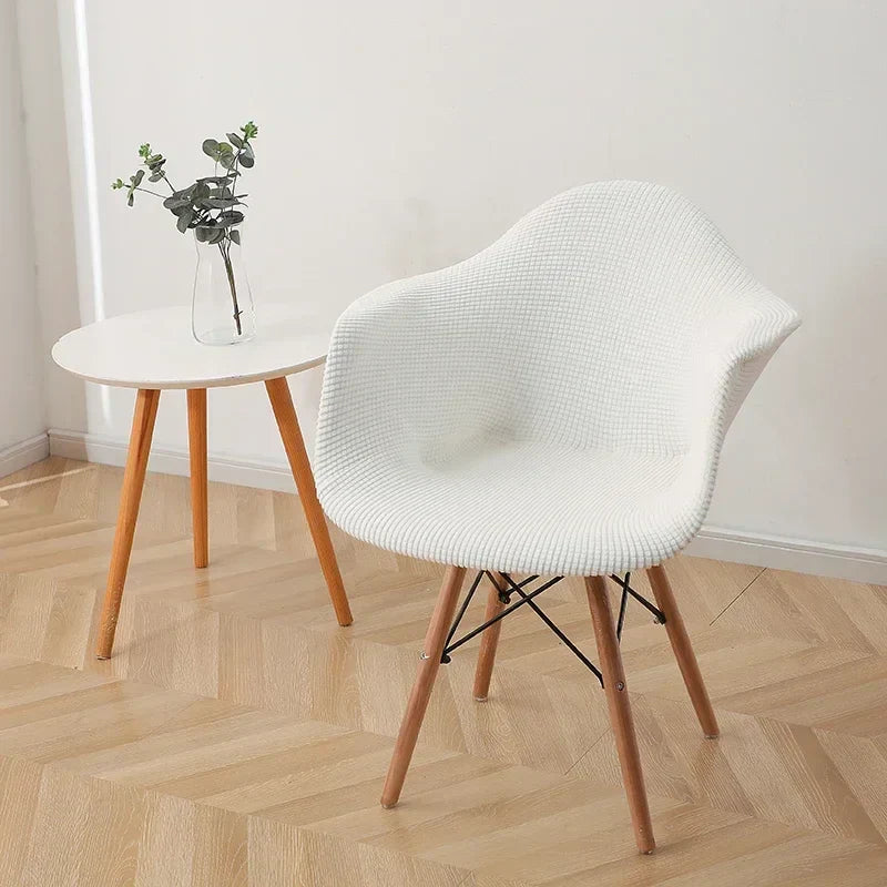 Shell Curved Chair Cover Washable Removable Armless Chair