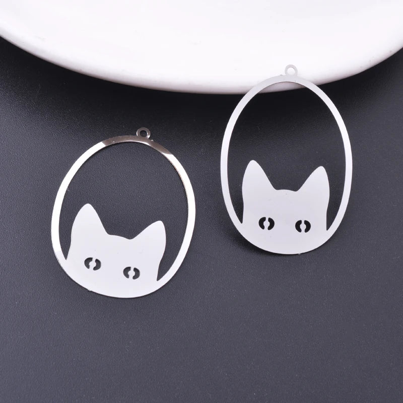 30pcs AD3485 Filigree ovalshaped Eyes Of Cat Charms