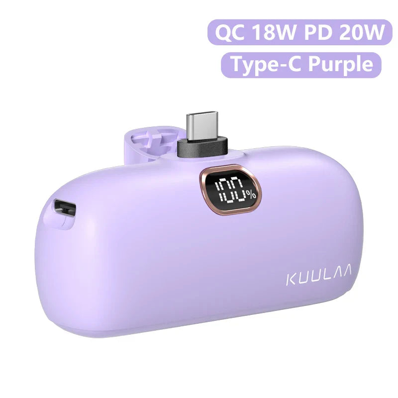 KUULAA Mini Power Bank 5000mAh PowerBank QC PD