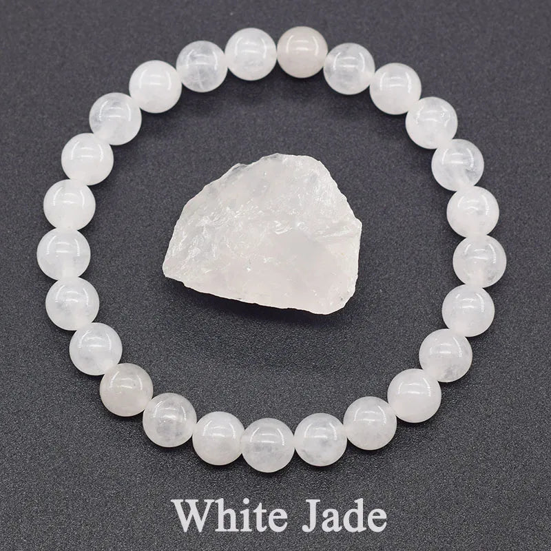 Real Natural Labradorite Stone Bead Bracelet Men Women