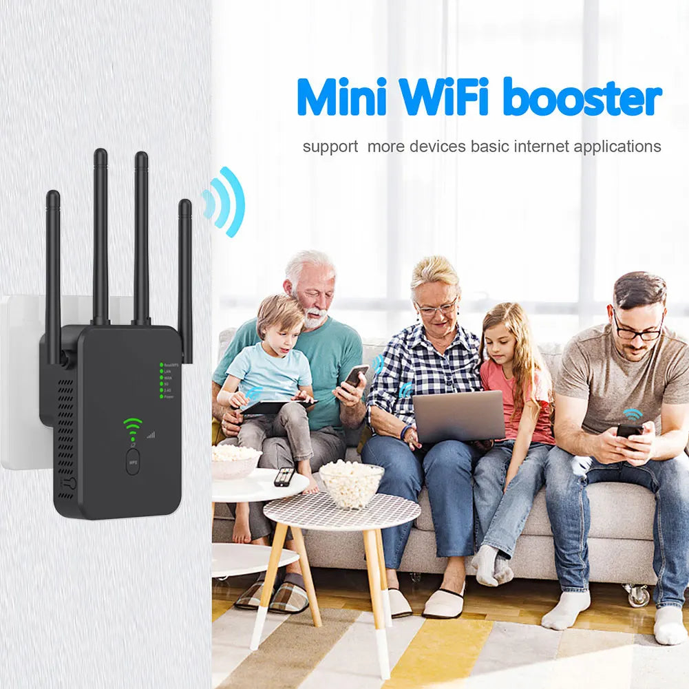 Wireless 5G WiFi Repeater 1200Mbps Router Wifi Booster