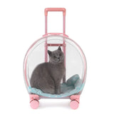 Pink Pet Carrier Trolley for Pet Travel Outdoor