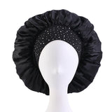 New Women Rhinestone Satin Silky Bonnet Elastic Band