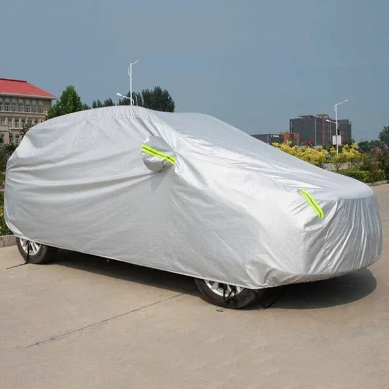 Universal SUV/Sedan Full Car Covers Outdoor Waterproof Sun Rain Snow Protection UV Umbrella Silver S-XXL Auto