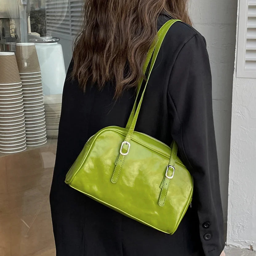 Vintage PU Leather Women Tote Handbag High Quality