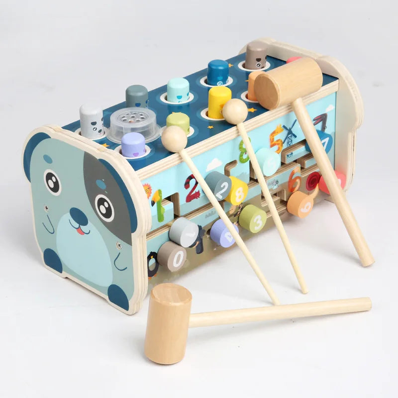 Wooden Montessori Play Whac-a-Mole Toy Kids Fishing Game